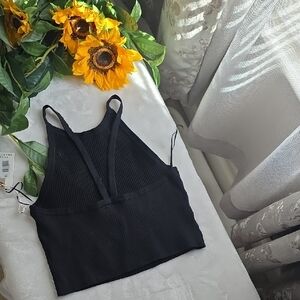 Good American Black Ribbed Camisole